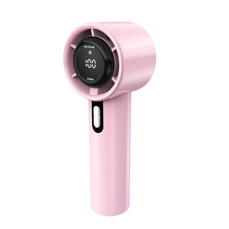 15000 RPM Silent Fan, Usb Rechargeable & 12 Hours Battery Life, 1-100 LED Digital Fan Holiday, Small and Portable, Suitable for Outdoor Sports, Camping, Hiking, Fishing Hunting, Cool Stuff for Teens, Traveling Gadgets Electric Turbo Motor Fathersdaygift