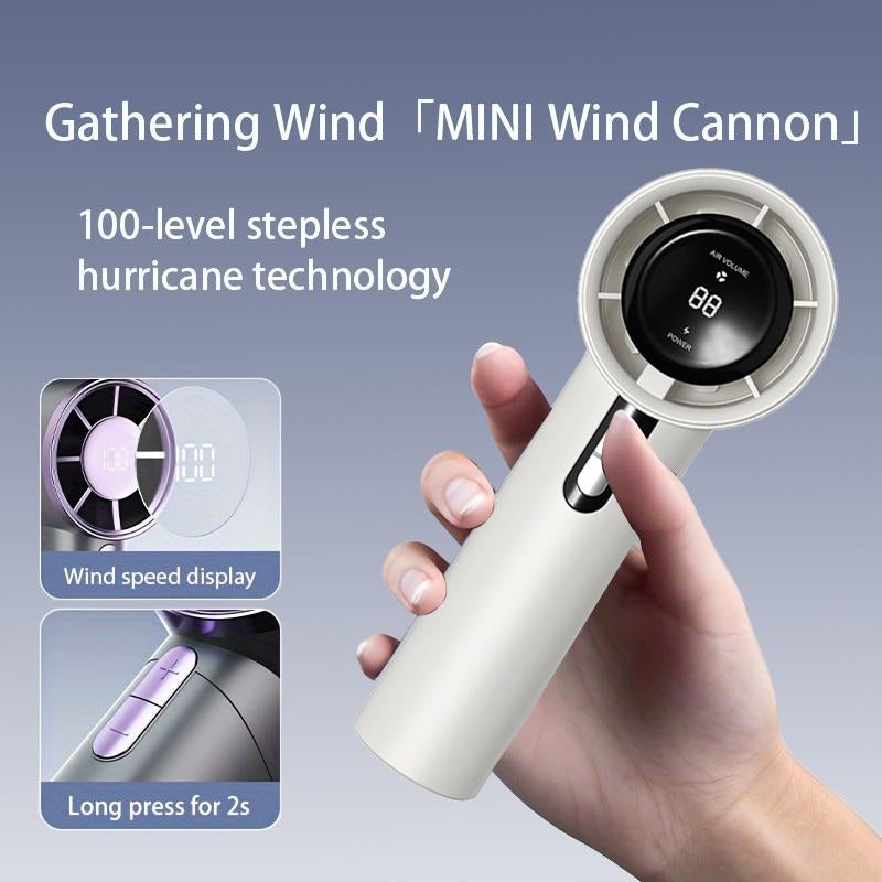 15000 RPM Silent Fan, Usb Rechargeable & 12 Hours Battery Life, 1-100 LED Digital Fan Holiday, Small and Portable, Suitable for Outdoor Sports, Camping, Hiking, Fishing Hunting, Cool Stuff for Teens, Traveling Gadgets Electric Turbo Motor Fathersdaygift