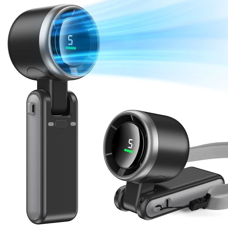 15000 RPM Silent Fan, Usb Rechargeable & 12 Hours Battery Life, 1-100 LED Digital Fan Holiday, Small and Portable, Suitable for Outdoor Sports, Camping, Hiking, Fishing Hunting, Cool Stuff for Teens, Traveling Gadgets Electric Turbo Motor Fathersdaygift